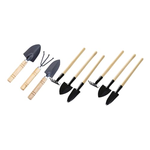 BESPORTBLE 9pièces Mini-kit Outils de Jardin avec Pelle Râteau et Truelle pour Plantes Grasses Balcon et Jardinage à Main
