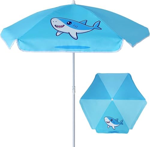 AMMSUN 5ft Kids Beach Umbrella for Picnic, Water Table, Sand Box Sun Shade
