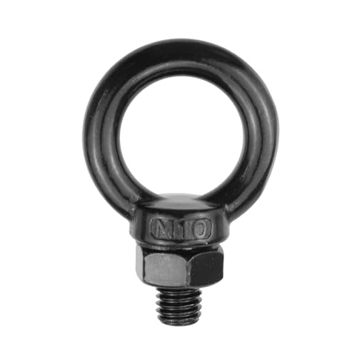 Image of Antrader Eye Bolts with Nuts,M10 Machinery Shoulder Lifting Eye Bolt,Black | Black Marine Grade Eyebolt for Hanging Heavy Duty Rigging Hardware