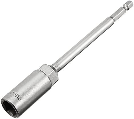 sourcingmap 1/4" Quick-Change Hex Shank 10mm Deep Socket Nut Setter Driver Drill Bit, 100mm Length, Metric No-Magnetic