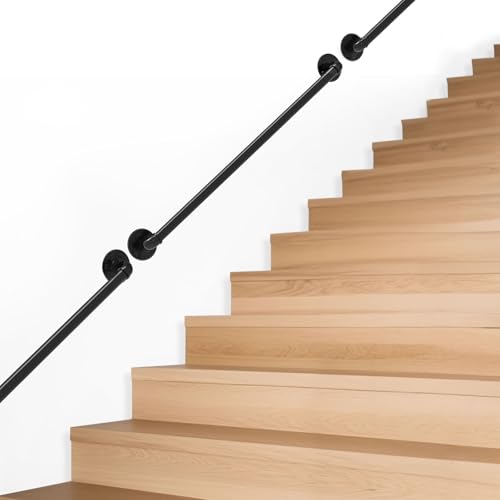 9.7FT Stair Railings, Metal Handrails for Outdoor and Indoor Stairs，Industrial