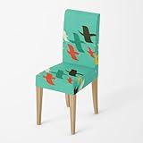 Siebe Funda para Sillas de Comedor 6 Verde Naranja Ajustables Elástica Desmontables Fundas Protectoras para Sillas con Respaldo Altas, Lavables para Banquetes, Hogar, Restaurante, Hotel