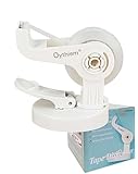 Oythiem Mini White Tape Dispenser｜Non-Slip Suction Cup & 360° Rotating Arm for One-Handed Operation, Small Clear Suction Cup Tape Dispenser Desk for Packing, Office, Home, Fits 1' Core