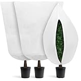 Lot de 3 Housses Hivernage Plante avec Cordon de Serrage et Zipper, Voile Hivernage Plante...