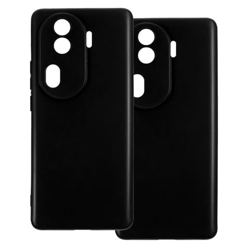 UOGNADGD 2�� TPU�P�[�X OPPO Reno 11 Pro 5G Global �Ƃ̌݊������� �X�}�z�J�o�[ - �ϏՌ��t���L�V�u���ی�A�N�Z�T���[ �����J�b�g���H (�u���b�N+�u���b�N)