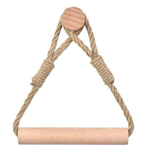 siismi Toilet Paper Holder Vintage,Wooden Toilet Paper Roll Holder Industrial Rope,Toilet Roll Holder Self Adhesive, for Bathroom Kitchen Decorations