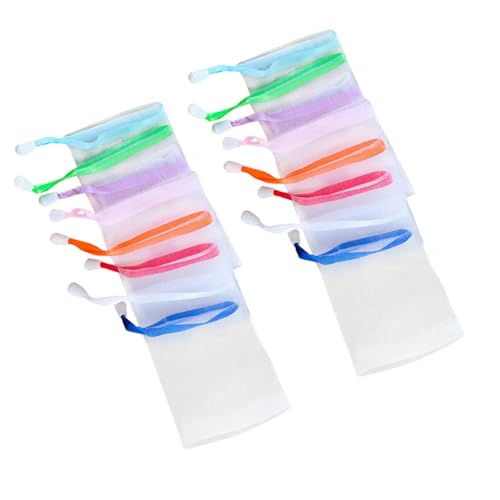Veemoon 20 piezas Unidades Redes para Jabón Hechas Mano Bolsa Ahorradora para Limpieza Facial y Corporal Diseño con Cuerda para Colgar Colores Aleatorios Color Aleatorio Color Aleatorio