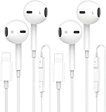2 Pack Wired Earbuds Headphones for iPhone, Hi-Res Extra Bass Earphones, HiFi-Audio Stereo Noise Isolating with Mic+Volume Control Compatible with iPhone 14 Pro Max/13/12 Mini/11/X/XS Max/XR/8/7/Plus