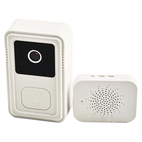 Yuanpgky Sonnette vidéo sans fil pour Kement avec interphone bidirectionnel et caméra de sécurité domestique de portée de 150 m (blanc)