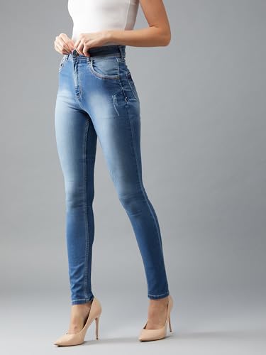 Image of Dolce Crudo Women's Skinny Fit High Rise Cropped Length Stretchable Denim Jeans