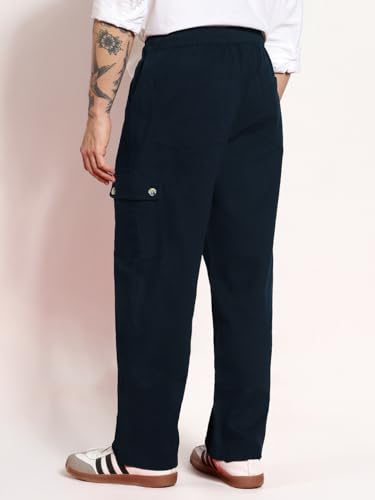 Image of Urbano Fashion Men's Loose Baggy Fit Cargo Jogger Chino Pant with 6 Pockets Stretchable