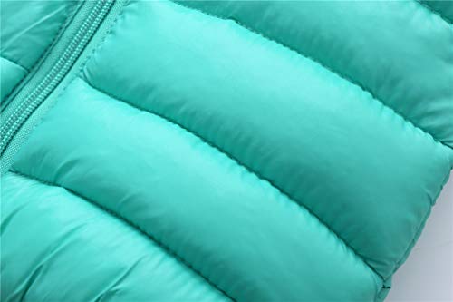 Hileelang HLADC1905-80-LIGHTGREEN Toddler Baby Girl Winter Puffer Jacket Coat Hooded Light Weight Padded Outwear Light Green 12-18 M thumb #1