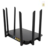 Dionlink Dual Band 4G LTE Router with SIM Card Slot Unlocked Modem, 1200Mbps Mobile Hotspot Support AT&T and T-Mobile, 6-Antenna Wireless Wi-Fi Router