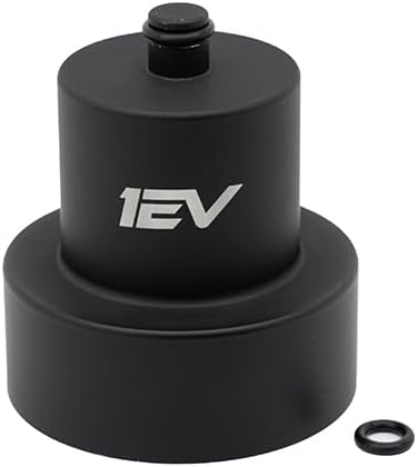 Jack Pad Puck for Rivian R1T / R1S - Scout Series Black Anodized Billet Aluminum Heavy Duty Lifting Jack Puck by Team 1EV (One (1) Puck, Lug Nut Socket, & Case)
