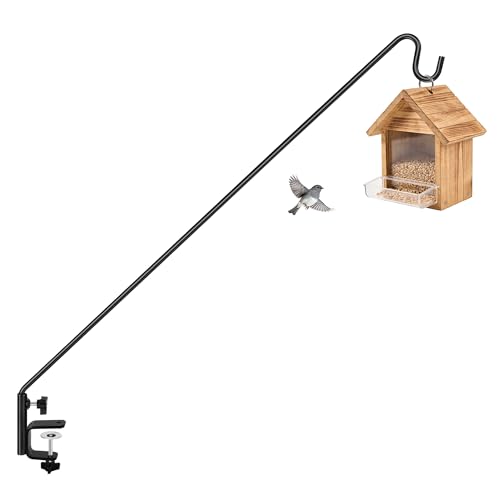 ERYTLLY Heavy Duty Deck Hook, Extensible and Adjustable Deck Hook with 2" Non Slip Horizontal Clamp for Hanging Bird Feeder, Plants, Suet Baskets,Wind Chimes,Lanterns and More by ERYTLLY - Used condition - US$22.53
