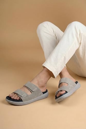 Image of Big Fox Alphabounce- 15 Men's Orthopedic Comfort Slides | Dual Strap Cushioned Sandals | Lightweight Daily Wear