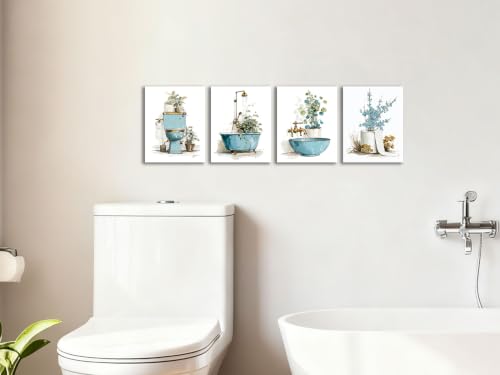 Image of Frimeeme Botanical Bathroom Wall Art, Unframed, 8x10 Inches