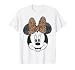 Disney Minnie Mouse Leapord Print Bow Portrait T-Shirt