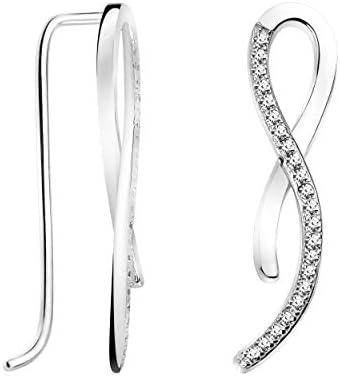 SOFIA MILANI – Orecchini da Donna in Argento 925 – con Pietra Zircone – Orrecchini Scalatore ad Infinito – 20858