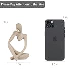 Sandstone Resin Thinker Style Abstract Sculpture Statue Collectible Figurines Home Office Bookshelf Desktop Decor(Small Sandstone,Left) - Image 2