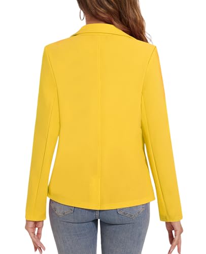 Women's Button Front Blazer Jackets Long Sleeve Lapel Business Casual Office Work Lightweight Blazers with Pocket2