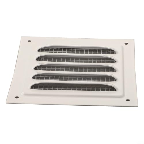 Griglia di ventilazione quadrata in metallo con rete di nylon per condotti a parete o soffitto, in lega di alluminio bianco (100 x 100 mm)