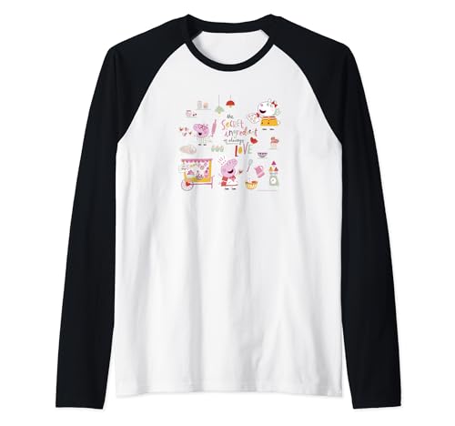 Peppa Pig Cooking Collage haut de baseball pour enfant t-shirt à manches contrastées