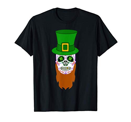 Calavera de azúcar de San Patricio Día de los Muertos Camiseta