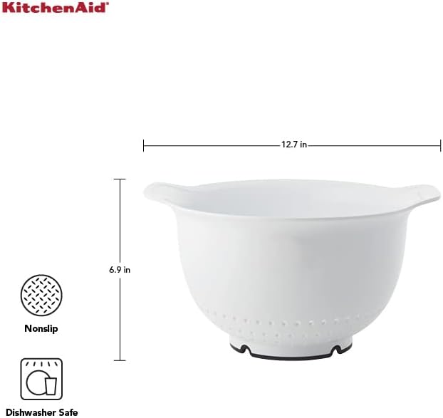 Miniatura 2 de KitchenAid Colador universal de plástico, 7 cuartos de galón, color blanco