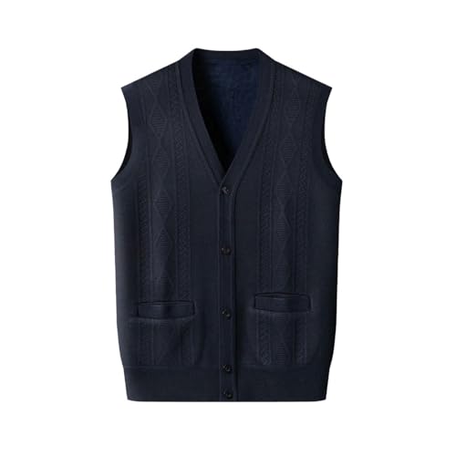 Gilet en tricot sans manches chaud homme veste doublée peluche