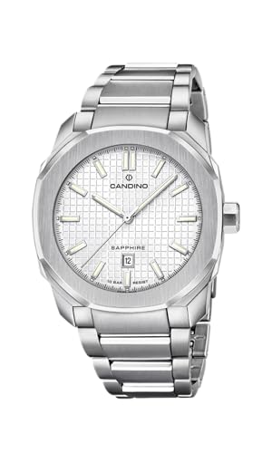 Candino Swiss Herren Analog Uhr Edelstahl 316L Silber - Quarzwerk - Kalender - Saphirglas mit hoher Widerstandsfähigkeit - Wasserdicht 10 ATM C4754/1 Icon