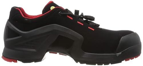 Foto von Uvex 1 Extended Support Arbeitsschuhe 85162 - Sicherheitsschuhe S3 SRC ESD - Gelochter Arbeitsschuh für Damen & Herren - Sicherheitsschuh mit Kunststoffkappe für Frauen, Schwarz/Rot, 45 EU