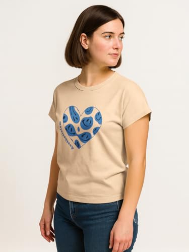 Image of HELLCAT Mulitcolor Trendy Printed Body Fit T-Shirt for Women | Pack of 1 T-Shirt