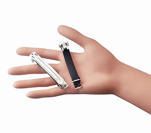 All In One French Barrette Hair Clips For Diy Craft Project (Silver 80Mm With Leather Protect) #TOP3