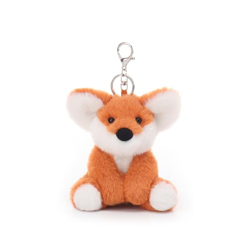 Apricot Lamb Cute Toys Plush Orange Fox Stuffed Animal Soft Keychain for Kids Bag, Purse, Backpack, Handbag