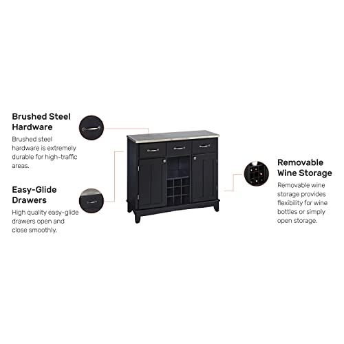 Homestyles Server Sideboards-Buffets-Credenzas, Black #TOP2