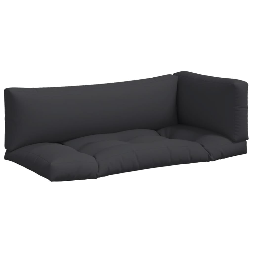 Palettenkissen 3-TLG Set Schwarz Gartenpolster