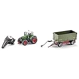 siku 6880, Ferngesteuerter Fendt 939 Traktor, 1:32, Grün, Batteriebetrieben & 6781, Zweiseitenkipper Anhänger, 1:32, Ferngesteuert, Für SIKU Control Fahrzeuge mit Anhängerkupplung, Grün