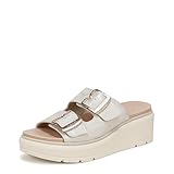Dr. Scholl's Womens Nice Day Max OG Wedge Sandal Off White Smooth 8.5 M