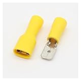  100PCS 6.3mm Female Male Spade Insulated Electrical Crimp Terminal Connectors H1E1 Cable Terminals(50 Female 50 Male)