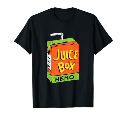 Lustiges Juice Box Hero - Saft Box Geschenke Unisex-Adults, Kids Black Cartoon T-Shirt Small