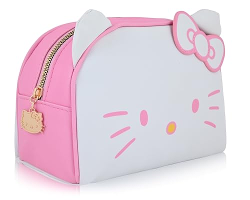 Sanrio Hello Kitty Makeup Bag for Women | Hello Kitty PU Leather Travel Toiletry Bag for Women | Make Up Travel Bag Cosmetic Bag Makeup Pouch
