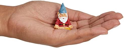 Set of 4 Mini Funny Gnomes for Garden in Yoga Poses, Fairy Figures, Garden Decor, Polyresin, 4.5 cm