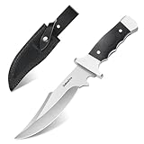 sukudon Camping Messer,Outdoor Messer Survival Bushcraft Messer，Jagdmesser Survival Knife Outdoor-Messer für Camping Feststehende Klinge Jagdmesser mit Scheide，Geeignet für Outdoor, Abenteuer