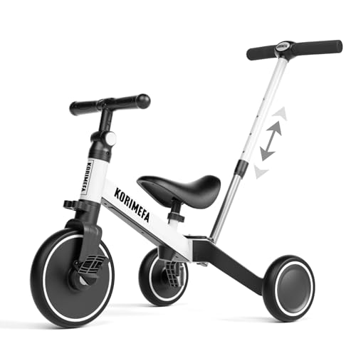 Tricycle évolutif 5-en-1 KikkaBoo Flash - De 1,5 à 4 Ans - Avec Guidon Parental Et Roues EVA - Gris