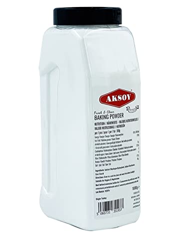 Aksoy Double Acting Baking Powder 1KG | All-Purpose Leavening Agent for Cooking and Baked Goods Desserts Breads & Cake | Vegan | Airtight Bulk Container