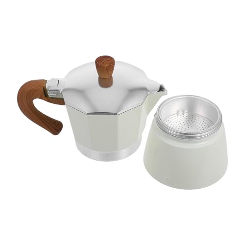 DECORNIJIA Caffettiera Manuale Ceramica Bianca per Casa e Ufficio Pot Espresso con Filtro per Macinato Fine Design Semplice e Pratico per Persone