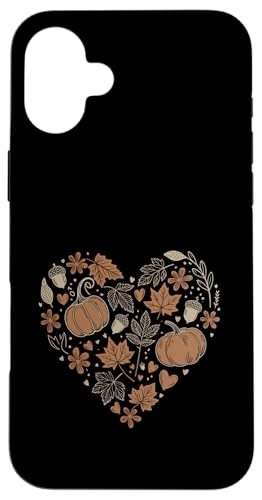 Fall Pumpkin Fall Leaves Acorns Hearts Rustic Fall Autumn �X�}�z�P�[�X iPhone 16 Plus �p