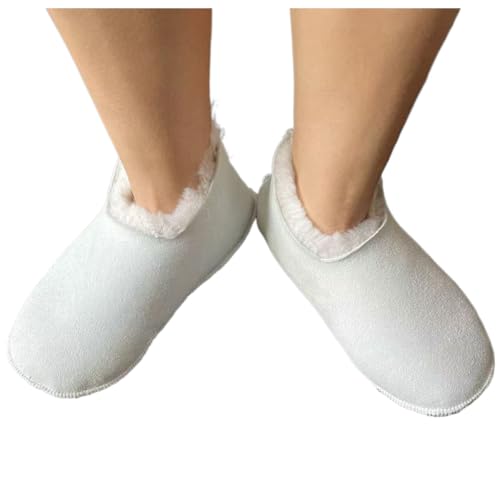 Genuine Sheepskin Women Slippers, 100% Shearling Soft Bottom Socks for Women Indoor Warm Fuzzy Wool Slippers2