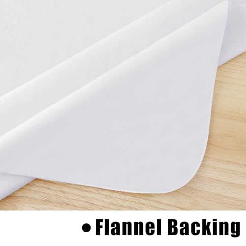 homing Rectangle Vinyl Tablecloth, Waterproof Spillproof Plastic Flannel Backed Table Cloth, Wipe Clean Table Cover for Dining, Buffet Parties and Camping (White, 60" x 120") by homing - Image 5